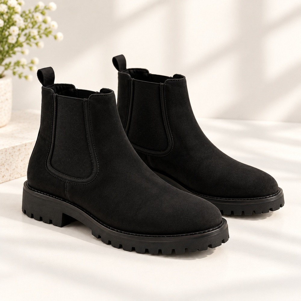Thursday Boot Co Duke Chelsea Boots Black Matte Leather Lug Sole Mens 8.5